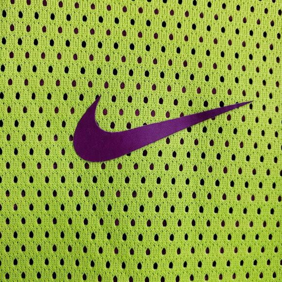 Nike Reversible Racerback Tank Athletic Top XS Pink Yellow Swoosh Graphoc - Picture 4 of 6